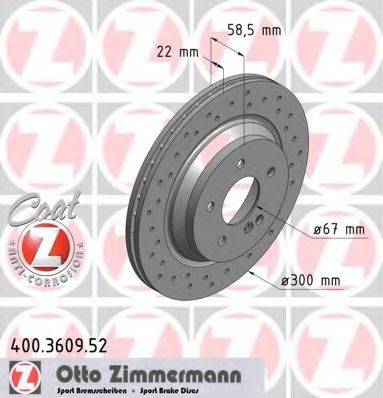 ZIMMERMANN 400360952 гальмівний диск