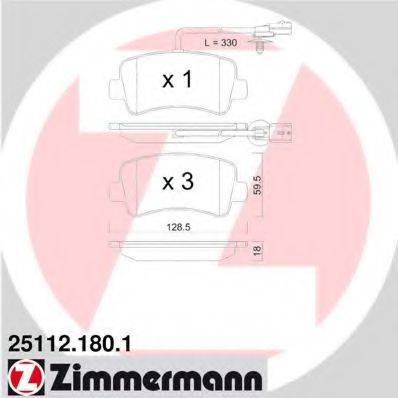 ZIMMERMANN 25112 Комплект гальмівних колодок, дискове гальмо