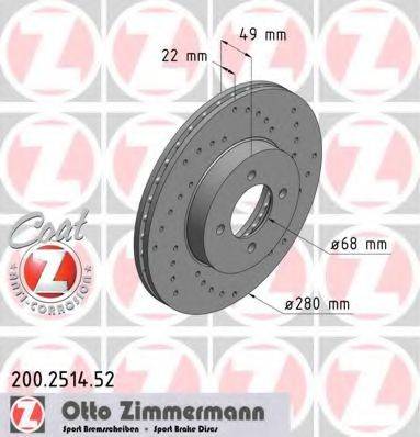 ZIMMERMANN 200251452 гальмівний диск
