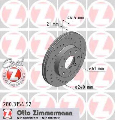 ZIMMERMANN 280315452 гальмівний диск