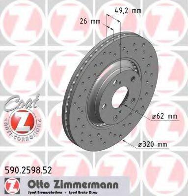ZIMMERMANN 590259852 гальмівний диск