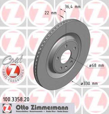 ZIMMERMANN 100335820 гальмівний диск