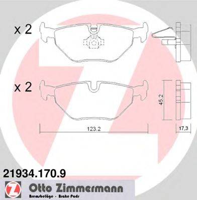 ZIMMERMANN 219341709 Комплект гальмівних колодок, дискове гальмо