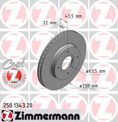ZIMMERMANN 250134320 гальмівний диск