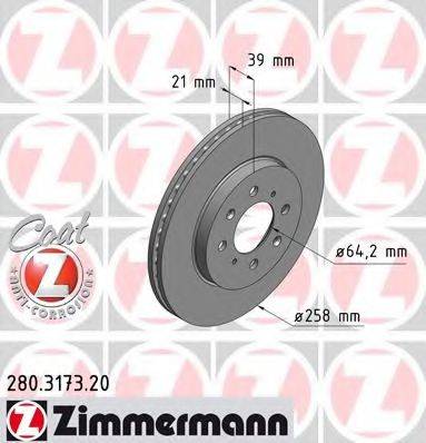 ZIMMERMANN 280317320 гальмівний диск