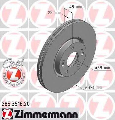 ZIMMERMANN 285351620 гальмівний диск