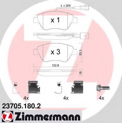 ZIMMERMANN 237051802 Комплект гальмівних колодок, дискове гальмо