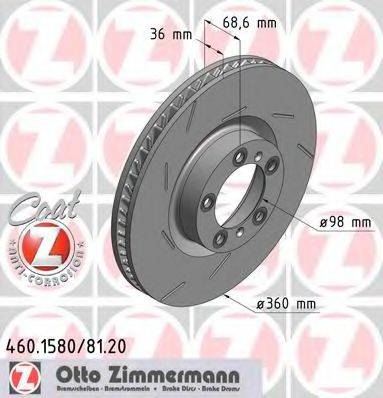 ZIMMERMANN 460158020 гальмівний диск