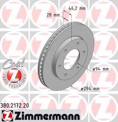 ZIMMERMANN 380217220 гальмівний диск
