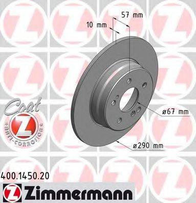 ZIMMERMANN 400145020 гальмівний диск