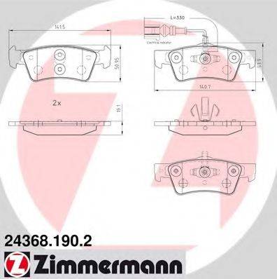 ZIMMERMANN 243681902 Комплект гальмівних колодок, дискове гальмо