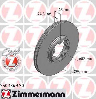 ZIMMERMANN 250134920 гальмівний диск