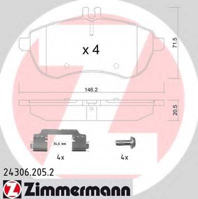 ZIMMERMANN 243062052 Комплект гальмівних колодок, дискове гальмо