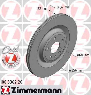 ZIMMERMANN 100336220 гальмівний диск