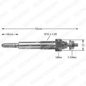 DELPHI HDS346 Свічка розжарювання