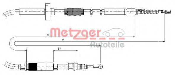 METZGER 107531 Трос, стоянкова гальмівна система