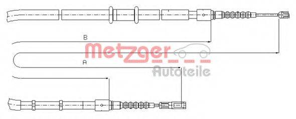 METZGER 107545 Трос, стоянкова гальмівна система
