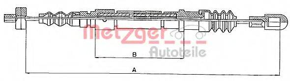 METZGER 10824 Трос, стоянкова гальмівна система