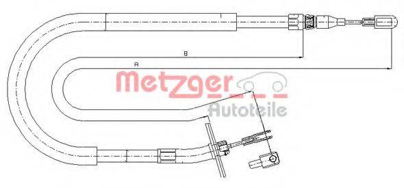 METZGER 109880 Трос, стоянкова гальмівна система
