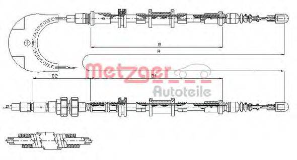 METZGER 115492 Трос, стоянкова гальмівна система