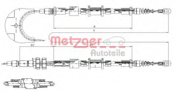 METZGER 115493 Трос, стоянкова гальмівна система