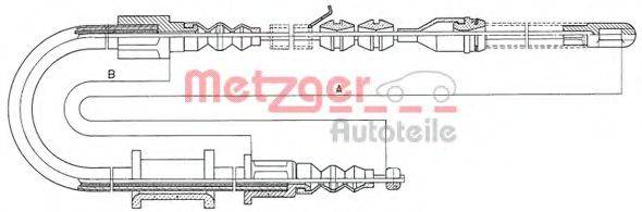 METZGER 11593 Трос, стоянкова гальмівна система