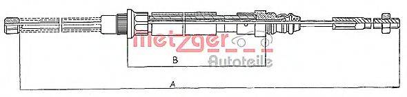 METZGER 11606 Трос, стоянкова гальмівна система