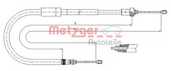 METZGER 116664 Трос, стоянкова гальмівна система