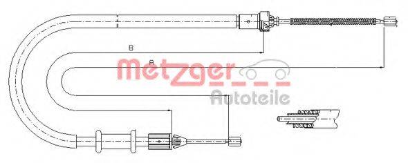 METZGER 116676 Трос, стоянкова гальмівна система