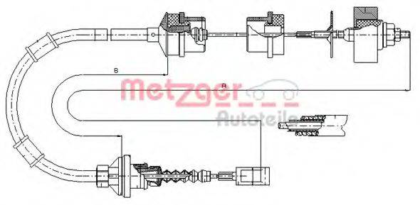 METZGER 11728 Трос, управління зчепленням