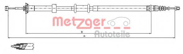 METZGER 120726 Трос, стоянкова гальмівна система