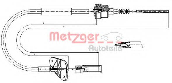 METZGER 127201 Трос, управління зчепленням