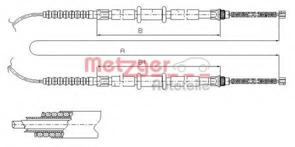 METZGER 12613 Трос, стоянкова гальмівна система