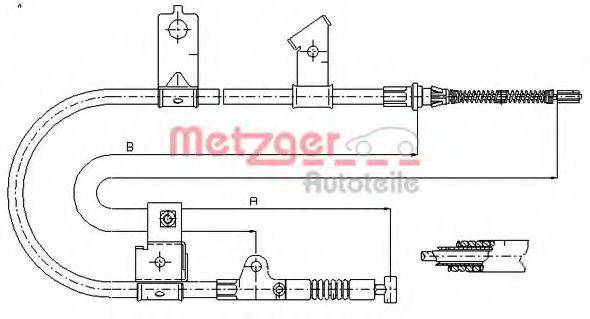 METZGER 170001 Трос, стоянкова гальмівна система