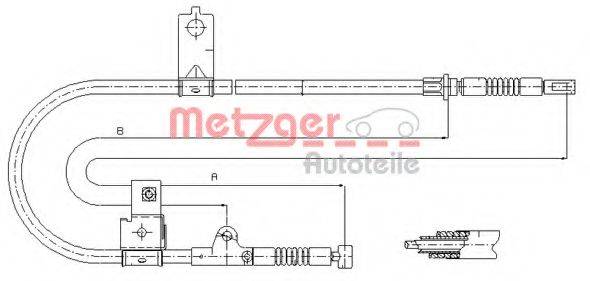 METZGER 170004 Трос, стоянкова гальмівна система