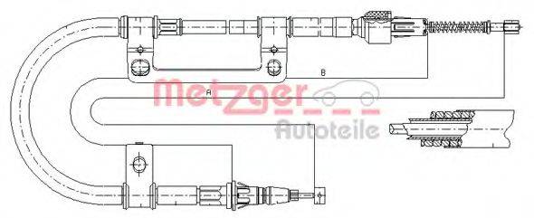 METZGER 170590 Трос, стоянкова гальмівна система