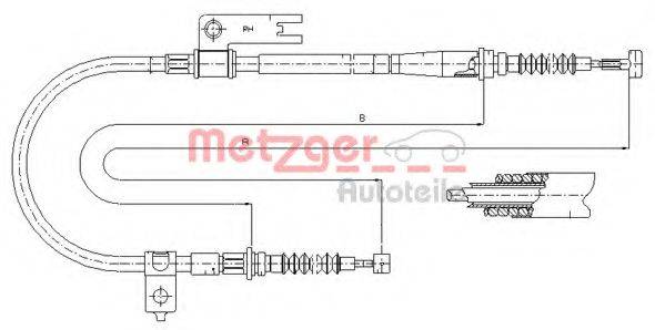 METZGER 170595 Трос, стоянкова гальмівна система
