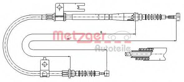 METZGER 170596 Трос, стоянкова гальмівна система