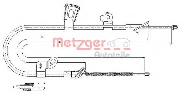 METZGER 171074 Трос, стоянкова гальмівна система
