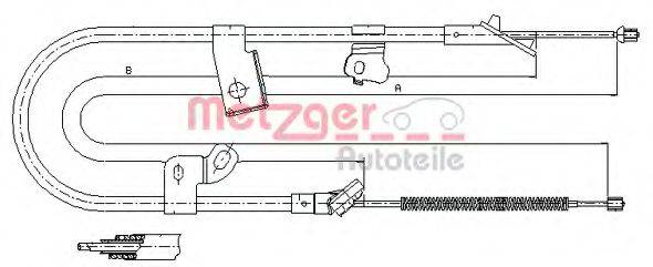 METZGER 171075 Трос, стоянкова гальмівна система
