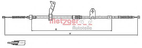 METZGER 171480 Трос, стоянкова гальмівна система