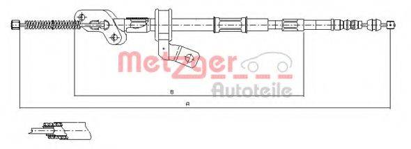 METZGER 171550 Трос, стоянкова гальмівна система
