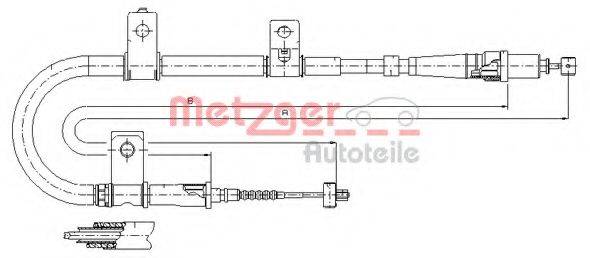 METZGER 172550 Трос, стоянкова гальмівна система
