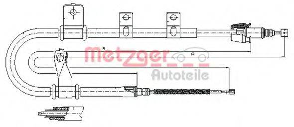 METZGER 172561 Трос, стоянкова гальмівна система