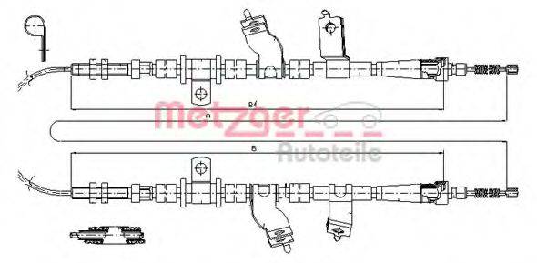 METZGER 173501 Трос, стоянкова гальмівна система