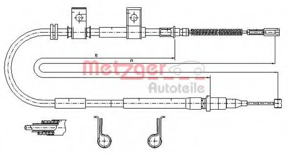 METZGER 173502 Трос, стоянкова гальмівна система