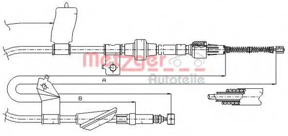 METZGER 174014 Трос, стоянкова гальмівна система