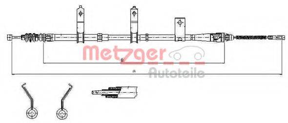 METZGER 176031 Трос, стоянкова гальмівна система