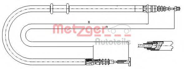 METZGER 49122 Трос, стоянкова гальмівна система