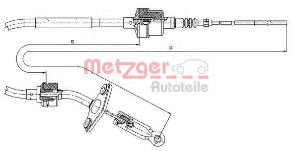 METZGER 63212 Трос, управління зчепленням